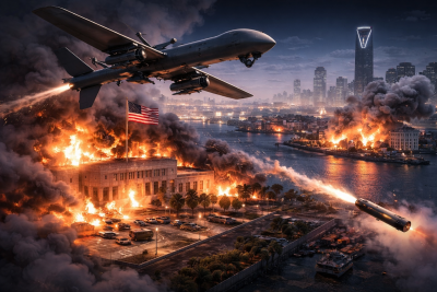 Ограничен пожар след удар с дронове по американското посолство в Рияд и порт в Оман