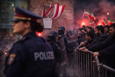 Масово сбиване между иранци във Виена след възпоменание за Хаменей