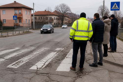 Комисия проверява опасна пешеходна пътека в Самоводене