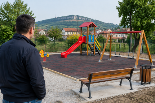 Галин Борисов изгради площадка в Дебелец с 4500 евро