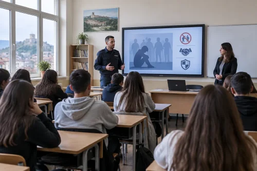 Ученици в Полски Тръмбеш преминаха лекция за агресията в училище