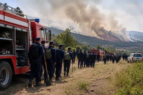 Пожар край Беляковец мобилизира над 100 курсанти