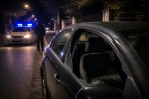 Полицията във Велико Търново разследва кола със счупени стъкла