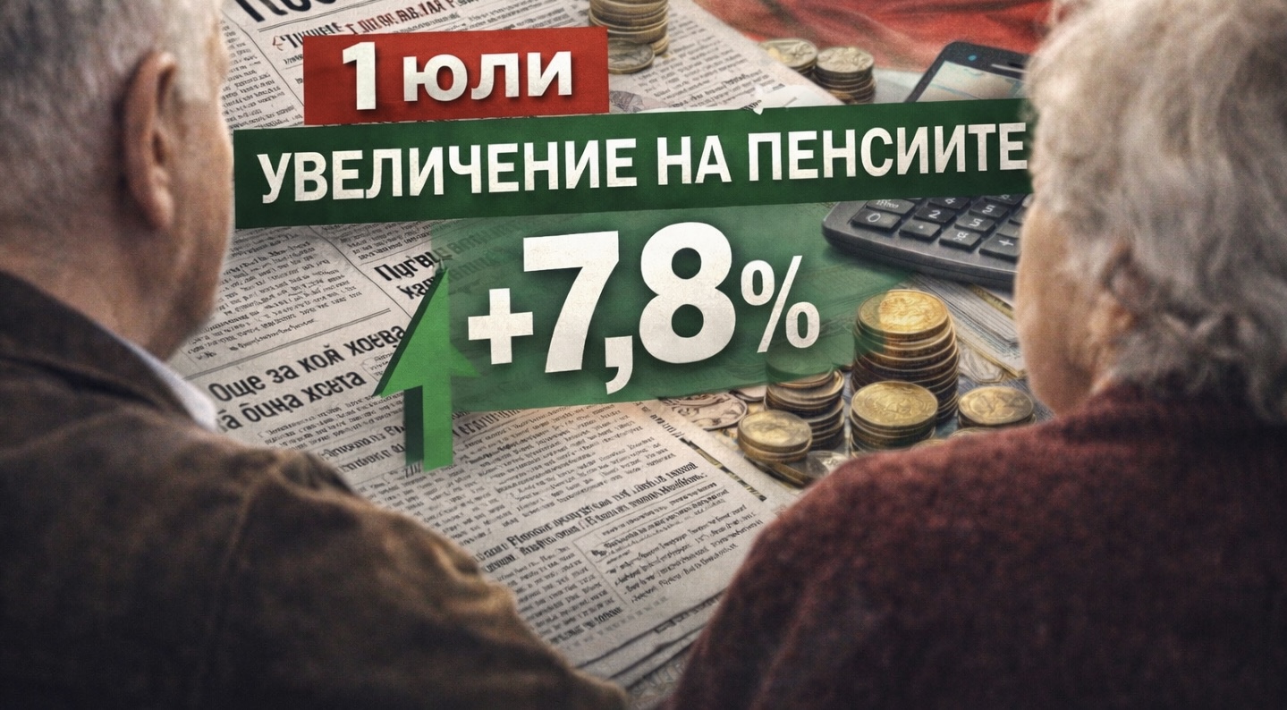 От 1 юли пенсиите в България ще се увеличат с 7,8%