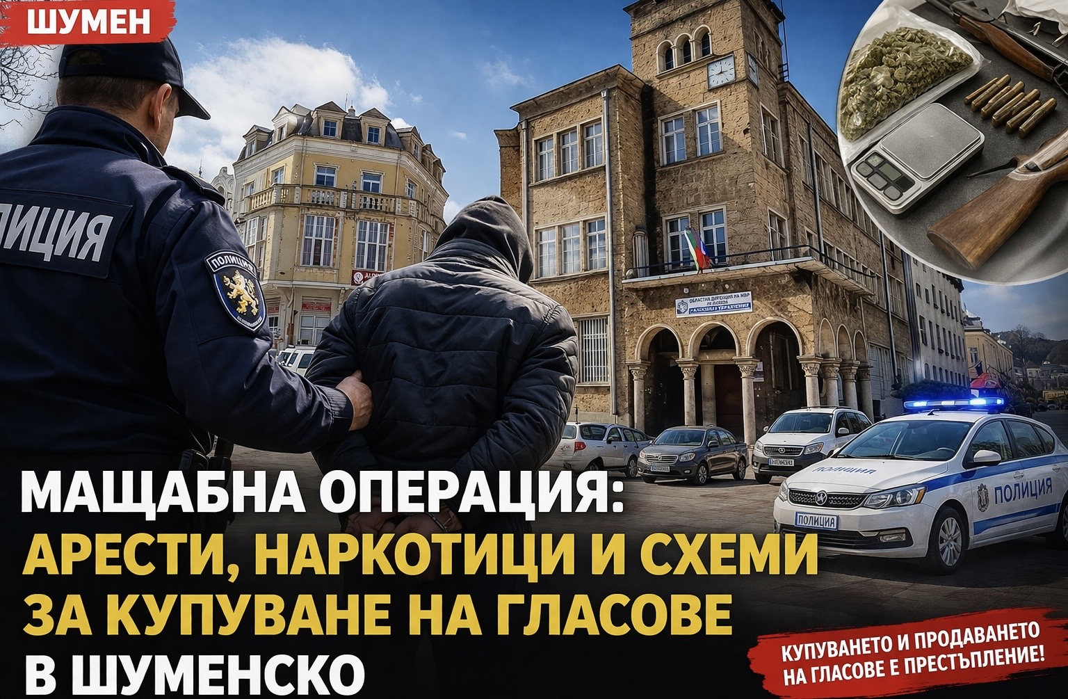 МВР удари по изборни престъпления и наркоразпространение в Шуменско: 9 производства и 12 задържани