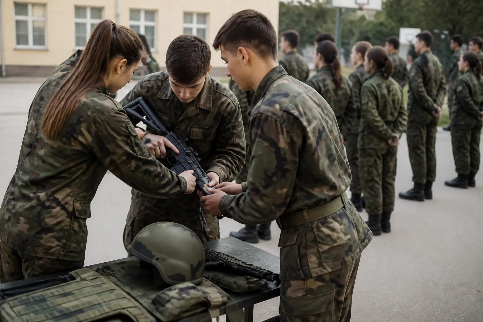Кабинетът разширява военната подготовка в училище до май