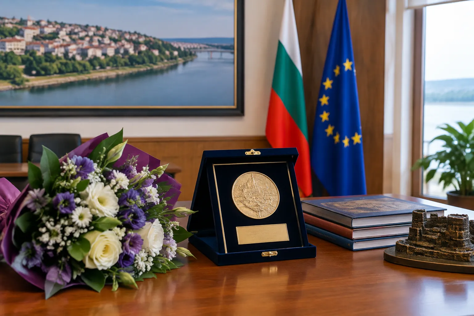 Кметът на Свищов награди проф. Карла Фалоумини за принос към изследването на готите