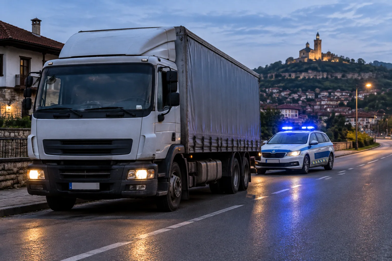 Полицаи в Елена спряха камион с чужди номера