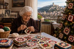 95-годишната Маруся Янкова изплете 15 квадратчета за елхата